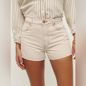Reformation Cream Jean Shorts